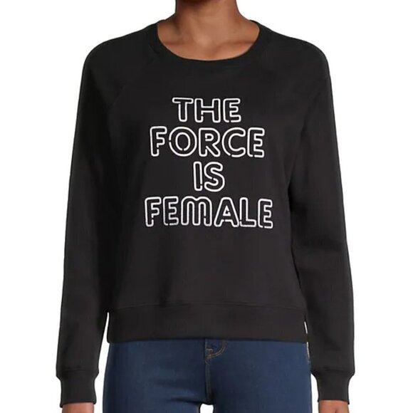 Rebecca Minkoff Force Is Female Pullover Black Sweatshirt NWT Size Small - Picture 6 of 13